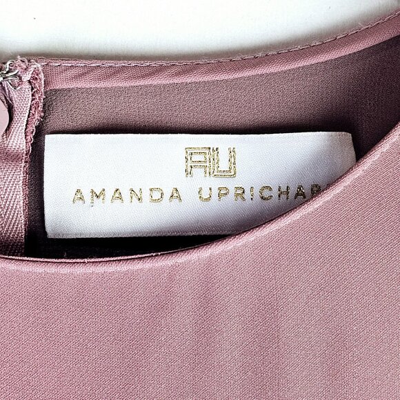 Amanda Uprichard Pirouette Henna Cold Shoulder Drop Waist Mauve Lined Dress, Sm - Picture 9 of 10